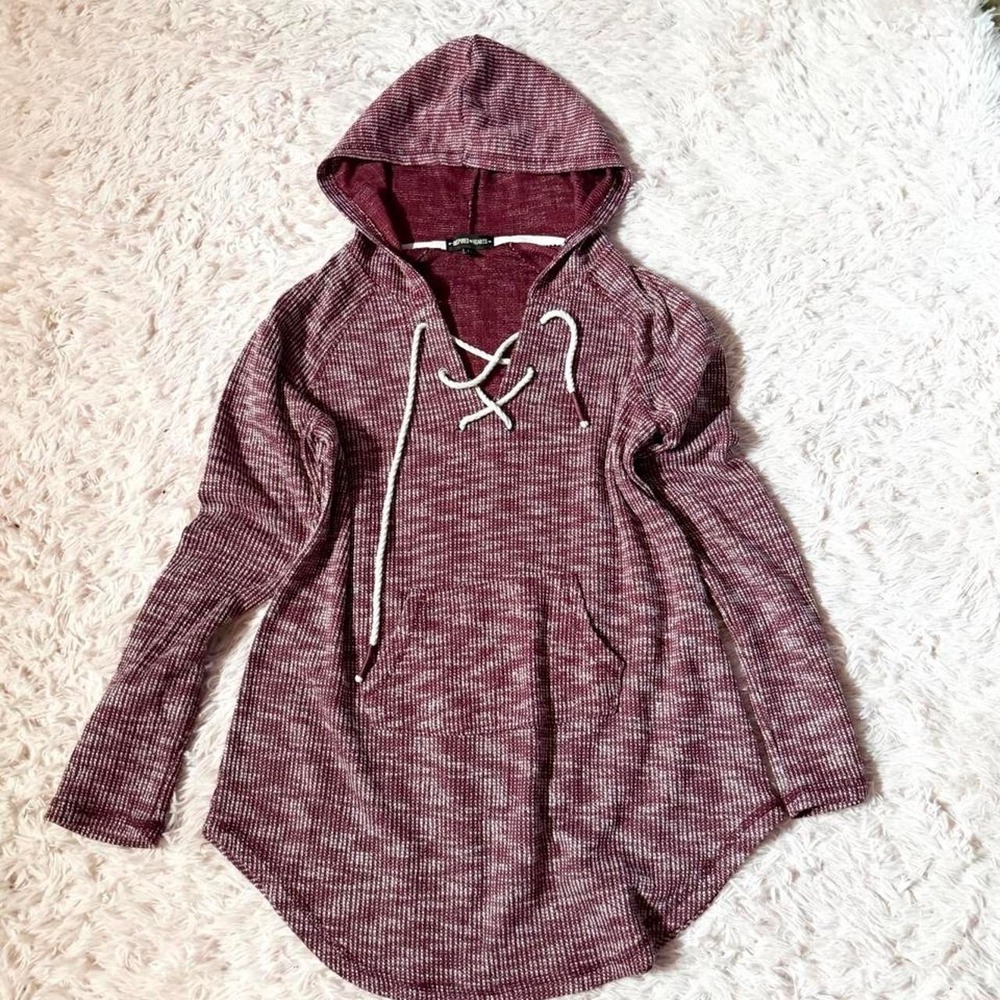 Rustic Earthy Cozy Western Country Cowgirl Lace Front Hoodie Womens L Granola